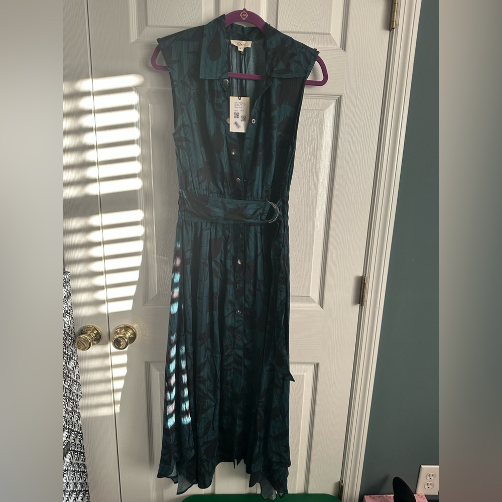 NWT Elan Teal/Black print dress
